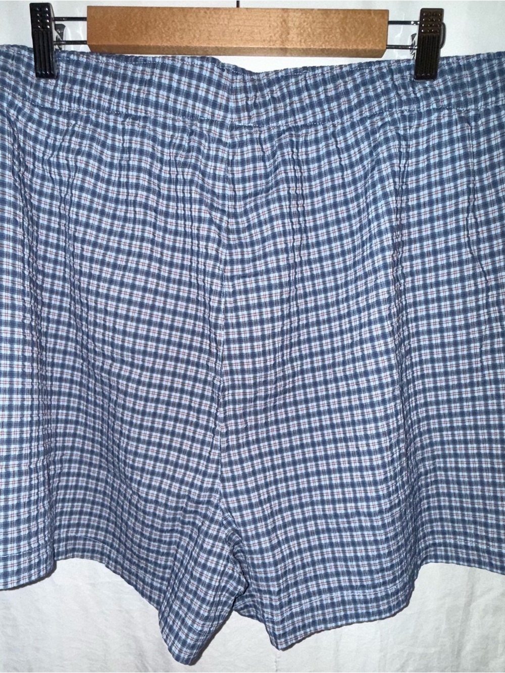 Old Navy Blue and White Plaid Pajama Shorts